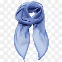 围巾雪纺蓝色短颈围巾