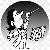 指挥、卡通、管弦乐队、音乐合奏、剪贴画