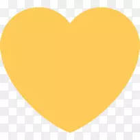 Emojipedia心脏贴纸黄色-表情符号