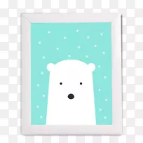 北极熊绿松石卡通鼻子-北极熊