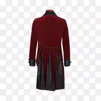 大衣上衣，尾大衣，天鹅绒红t恤