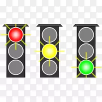 交通信号灯控制和协调道路剪辑艺术.交通灯