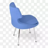 塑料椅子钴蓝舒适扶手餐椅
