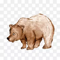 灰熊棕熊画熊