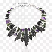 紫水晶蓝晶石波罗的海琥珀项链模特石项链