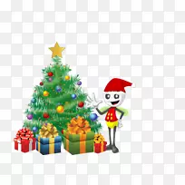 圣诞树礼品剪贴画-圣诞树