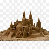 沙艺术与玩雕塑城堡-城堡