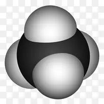 甲烷分子共价键-空间填充模型