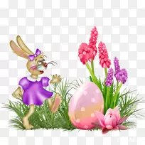 复活节兔子假期复活节彩蛋剪贴画-复活节
