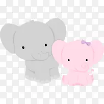 大象宝宝淋浴动物剪贴画-大象