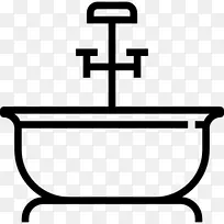 热水浴缸毛巾浴缸浴室电脑图标.浴缸