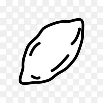 黑白红薯着色书线艺术剪贴画