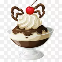 巧克力冰淇淋圣代冰淇淋圆锥形冰淇淋