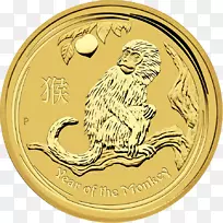 珀斯铸币金币猴子硬币