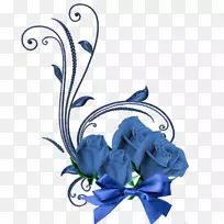 蓝色玫瑰花型切花花束-花束