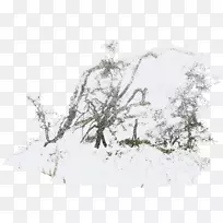 树枝雪树剪贴画-雪