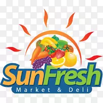 太阳新鲜市场和熟食店，新鲜市场杂货店标志