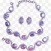 20世纪50年代紫水晶香奈儿珍珠首饰-cobochon珠宝
