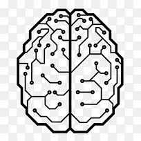 脑集成电路和芯片电子剪贴画.大脑