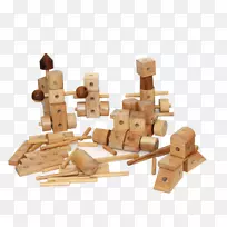 玩具木块建筑工程.木材板座顶视图