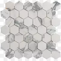卡拉拉大理石瓷砖六角形玻璃