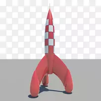 模型火箭目的地月球丁丁三维造型冒险-火箭