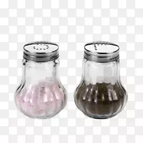 玻璃石匠罐盐和胡椒摇瓶盐窖玻璃