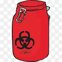 生物危险红色废物实验室-容器