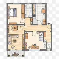 楼面平面图，Arnsberg公寓，建筑，收入，房屋-公寓