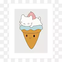 冰淇淋锥甜点夹艺术-冰淇淋