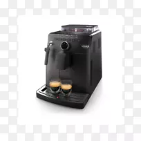 意式咖啡机seco tuitita hd 8750-自动咖啡机，卡布其纳托-15巴-银/无光黑色咖啡机-咖啡