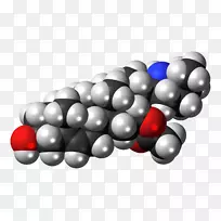 胆固醇分子模型脂质空间填充模型-分子