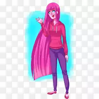 泡泡糖公主菲奥娜和蛋糕嚼口香糖扇子艺术-天空中的兔子