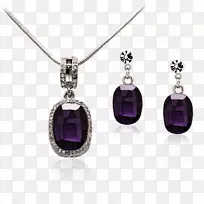 紫水晶银饰及吊坠珠宝首饰设计-银