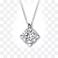 钻石魅力和吊坠项链耳环贝泽尔-钻石
