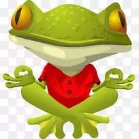 攀岩蛙瑜伽剪贴画-青蛙