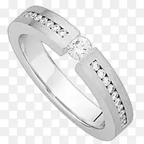 结婚戒指订婚戒指钻石张力戒指