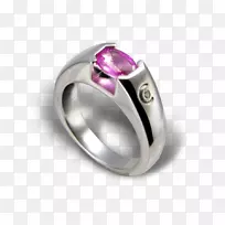 紫水晶戒指蓝宝石珠宝