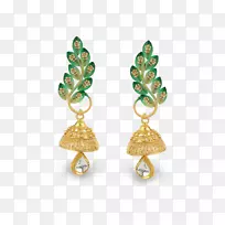 耳环祖母绿珠宝金饰设计-翡翠