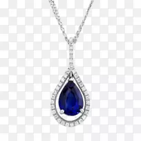 蓝宝石项链耳环魅力和挂件诞生石蓝宝石