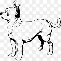 奇瓦瓦比格犬线艺术剪贴画-小狗