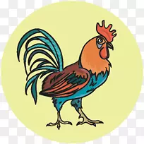 鸡喙鸡作为食物夹艺术-公鸡组
