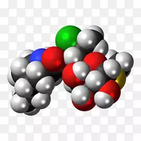 空间填充模型螺环霉素分子模型球