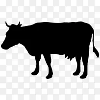 泽西岛牛轮廓奶牛养殖-剪影