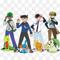 口袋妖怪x和Y Kaito黑豹saguru Hakuba Pokémon培训师-人