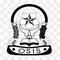 徽标Organisasi siswa ina Sekolah黑白相间