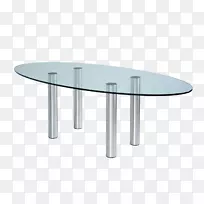 咖啡桌，磨玻璃，椭圆形玻璃