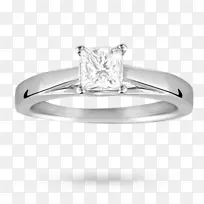 钻石结婚戒指公主切割订婚戒指-钻石