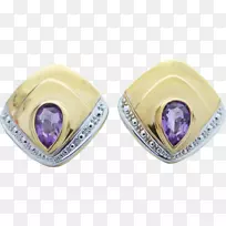 紫水晶耳环体珠宝钻石珠宝