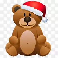 熊圣诞老人圣诞剪贴画-熊